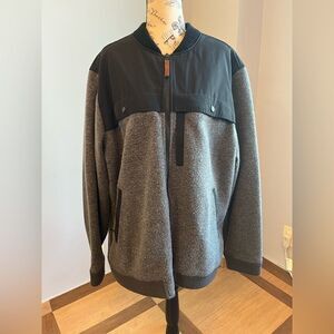 Woolrich Charcoal Heather Lined Full Zip Jacket Coat Heavy Weight Wool Blend 2XL